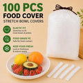 100PCS Disposable Stretch Food Covers, Elastic Kitchen Bowl & Plate Lids, Plastic Wrap Alternative for Food Storage & Leftovers Preservation